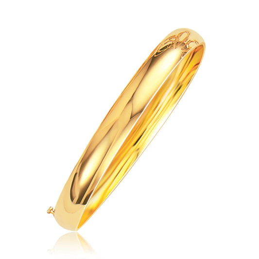 Classic Bangle in 14k Yellow Gold, 8.0mm wide bracelet on Tampa Home & Garden Store