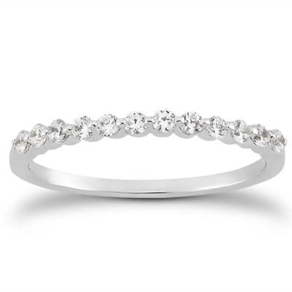 Ring: 14k white gold floating diamond wedding band with shared-prong setting on Tampa Home & Garden Store