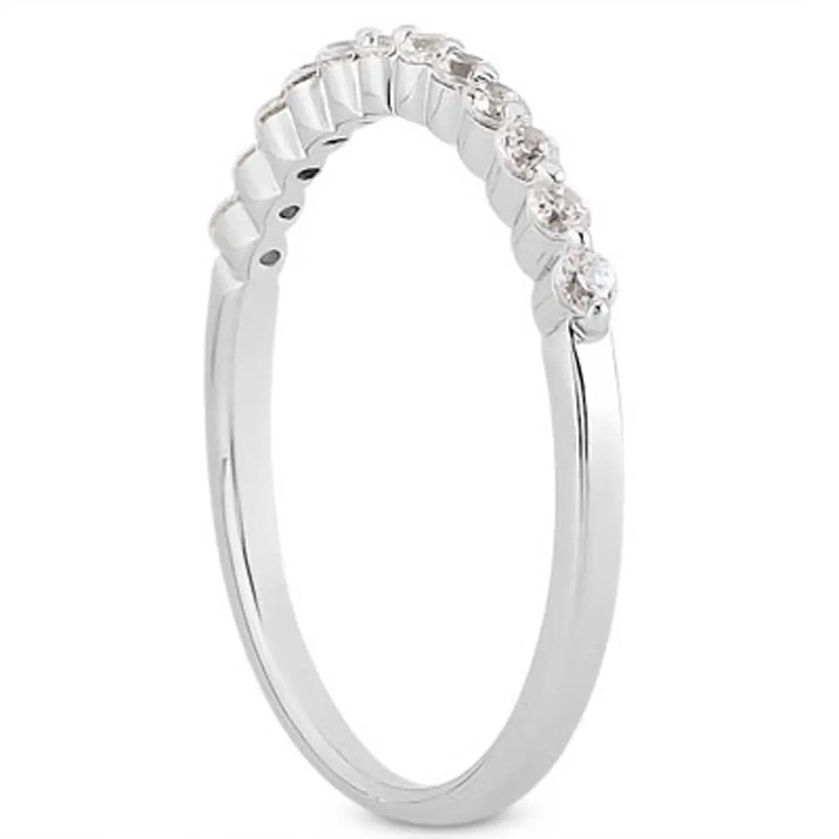 14k white gold floating diamond ring band with shared prong by Bids.com on Tampa Home & Garden Store