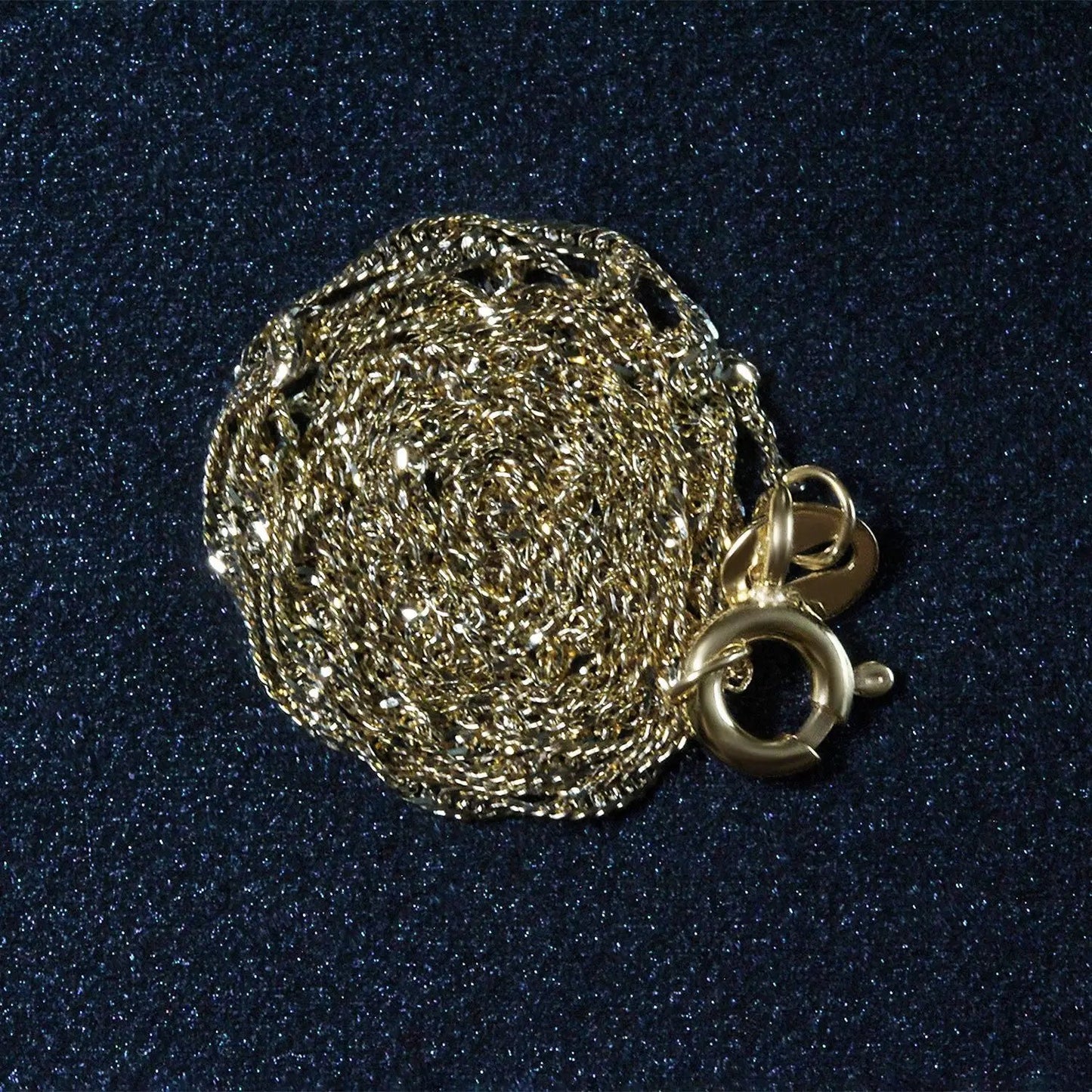 14k yellow gold Singapore chain necklace 1.0mm, tangled coil, by Bids.com on Tampa Home & Garden Store
