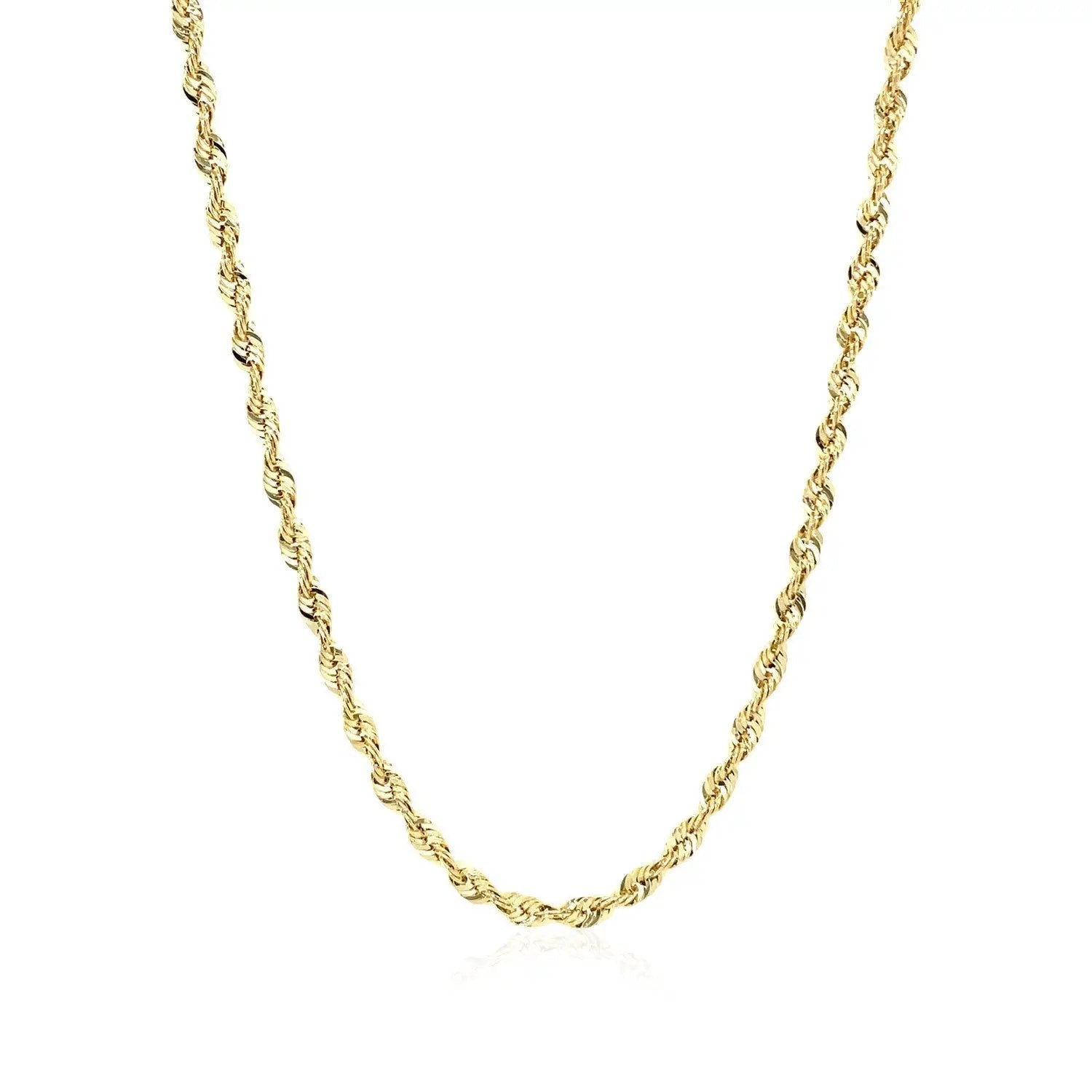 10K yellow gold lite rope chain necklace 2.50 mm on Tampa Home & Garden Store