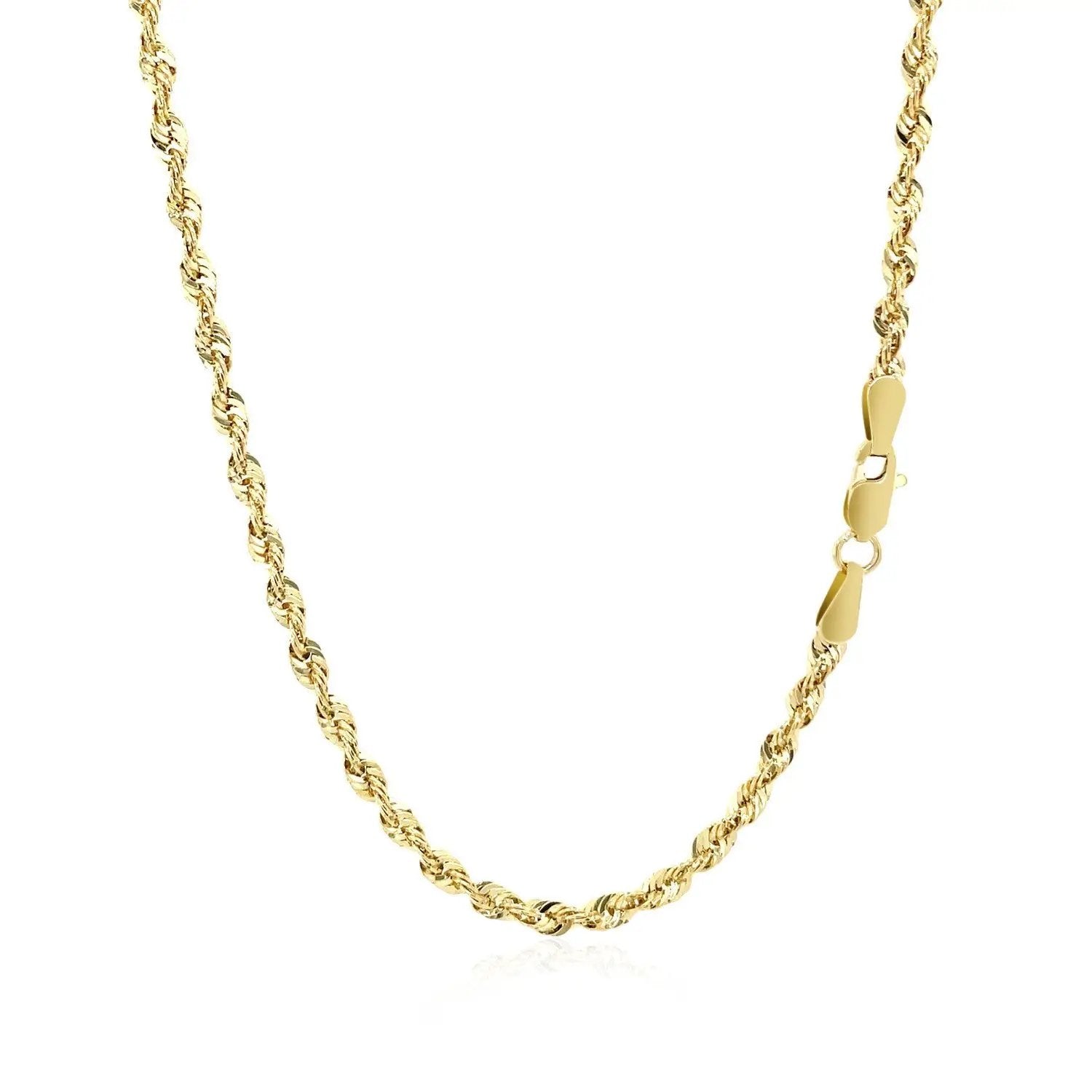 10K yellow gold lite rope chain necklace 2.50 mm by Bids.com with lobster clasp on Tampa Home & Garden Store