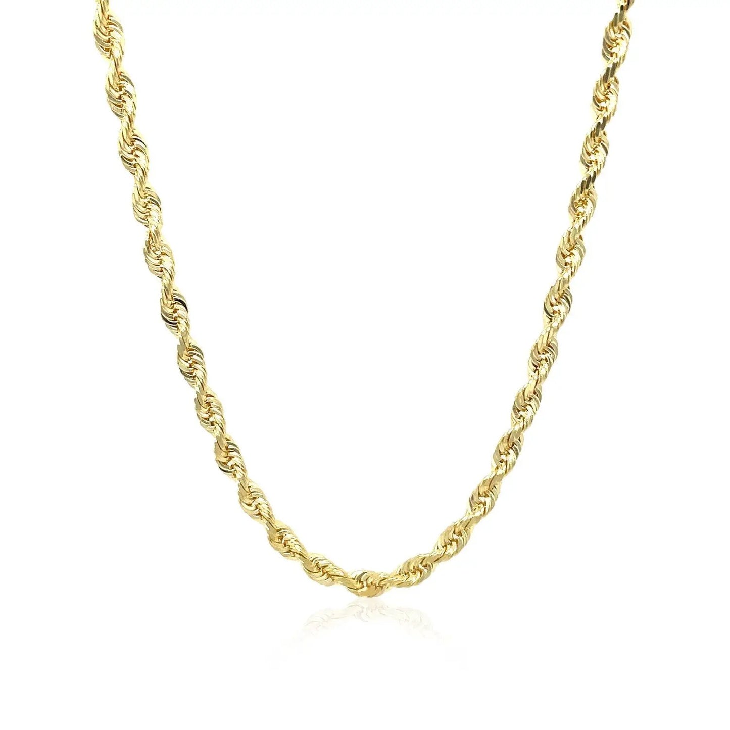 3.0mm 10k yellow gold solid diamond-cut rope chain necklace on Tampa Home & Garden Store