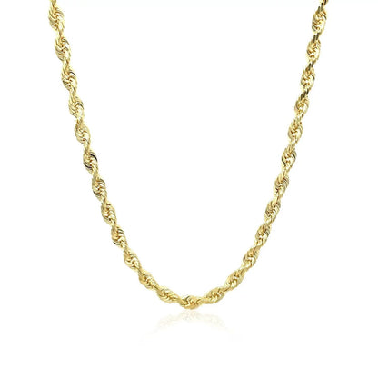 3.0mm 10k yellow gold solid diamond-cut rope chain necklace on Tampa Home & Garden Store