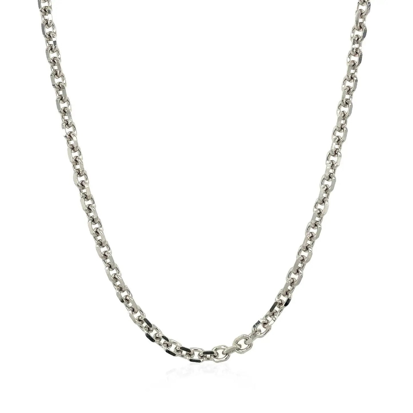 14k white gold diamond-cut cable link necklace 2.9 mm by Bids.com on Tampa Home & Garden Store
