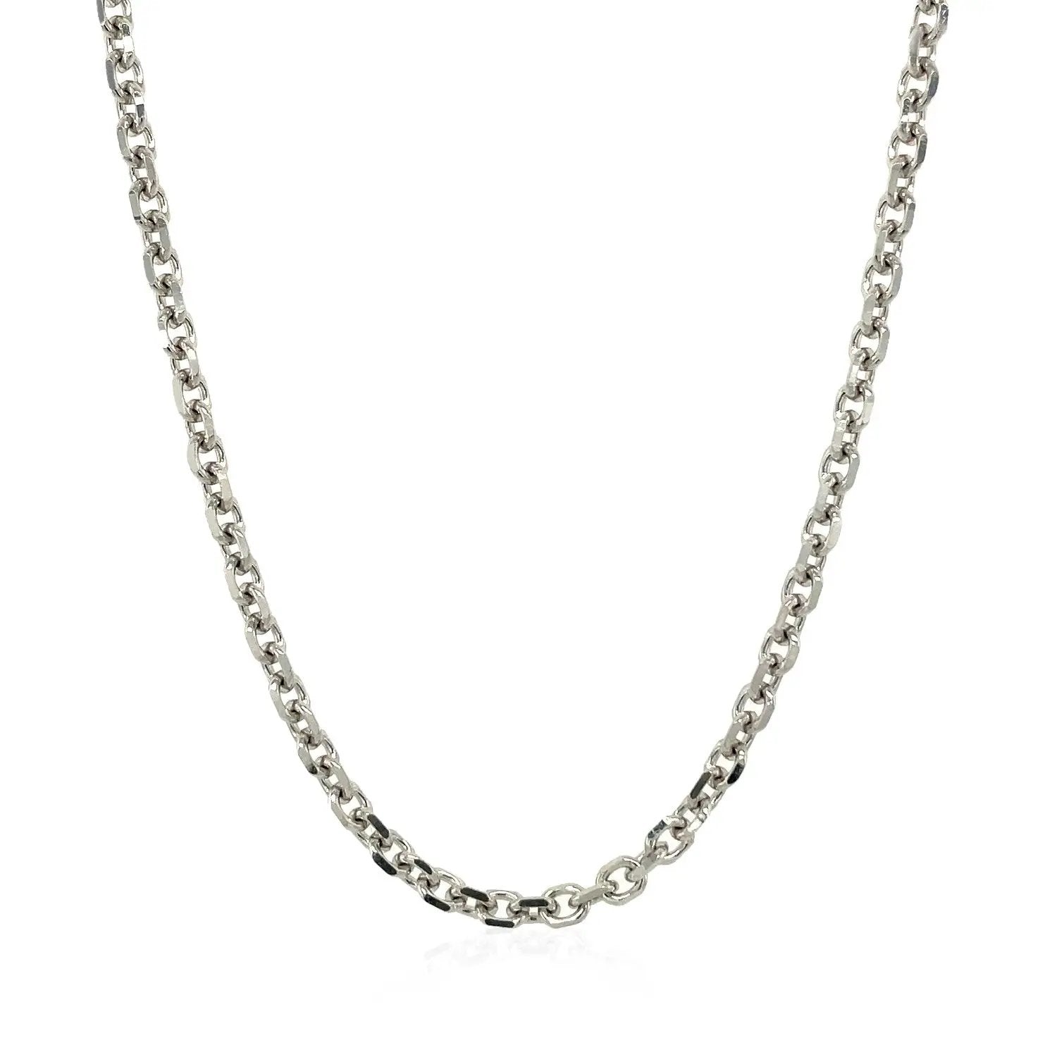 14k white gold diamond-cut cable link necklace 2.9 mm by Bids.com on Tampa Home & Garden Store
