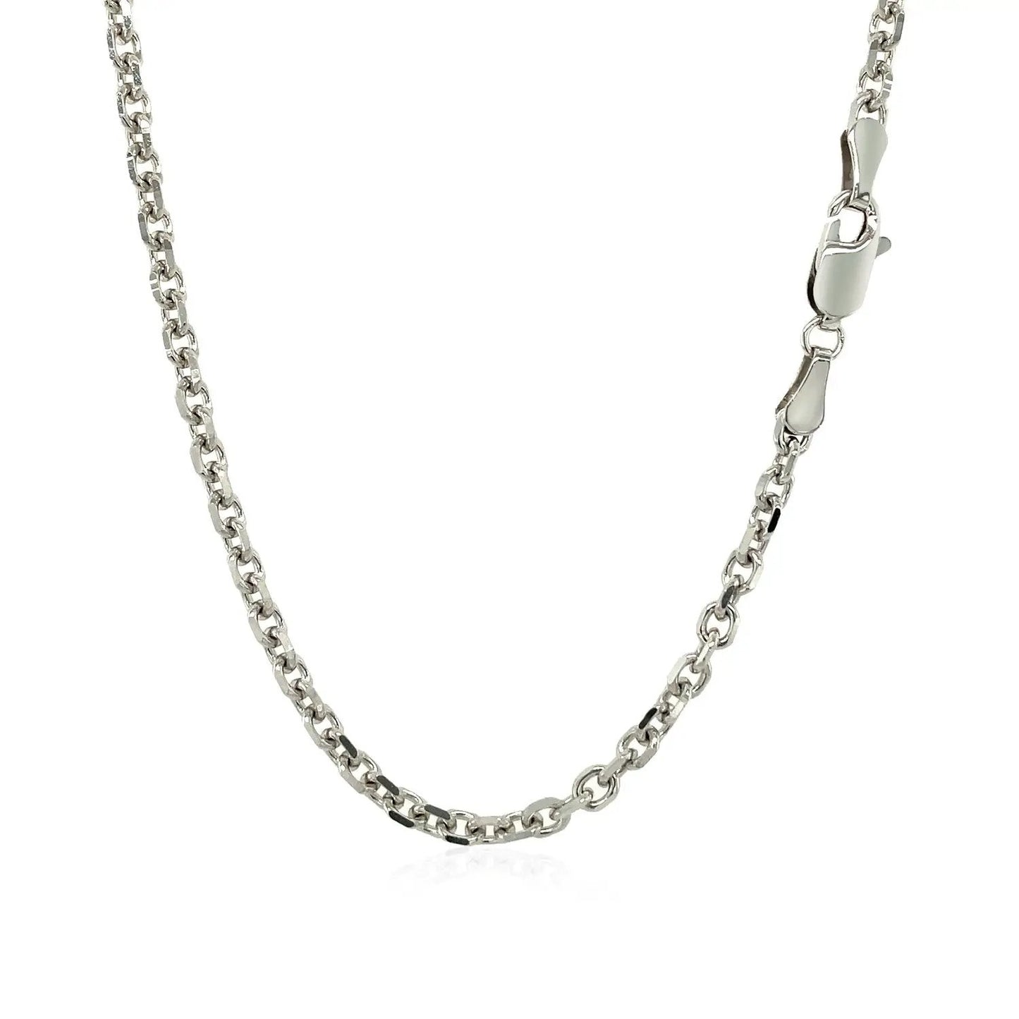 Necklace 14k white gold diamond-cut cable link chain, 2.9 mm, by Bids.com, lobster clasp on Tampa Home & Garden Store