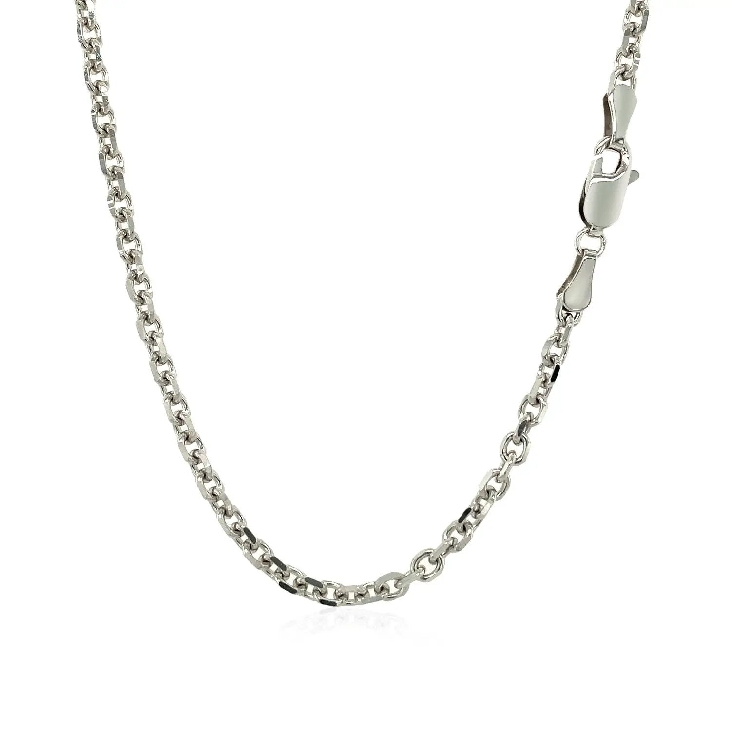 Necklace 14k white gold diamond-cut cable link chain, 2.9 mm, by Bids.com, lobster clasp on Tampa Home & Garden Store