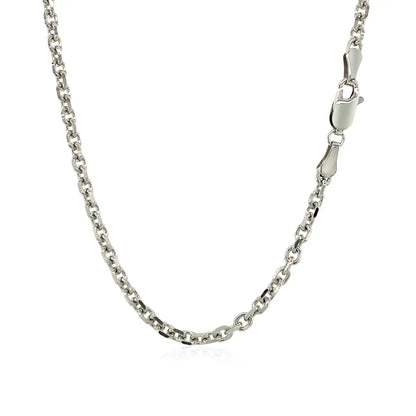 Necklace 14k white gold diamond-cut cable link chain, 2.9 mm, by Bids.com, lobster clasp on Tampa Home & Garden Store