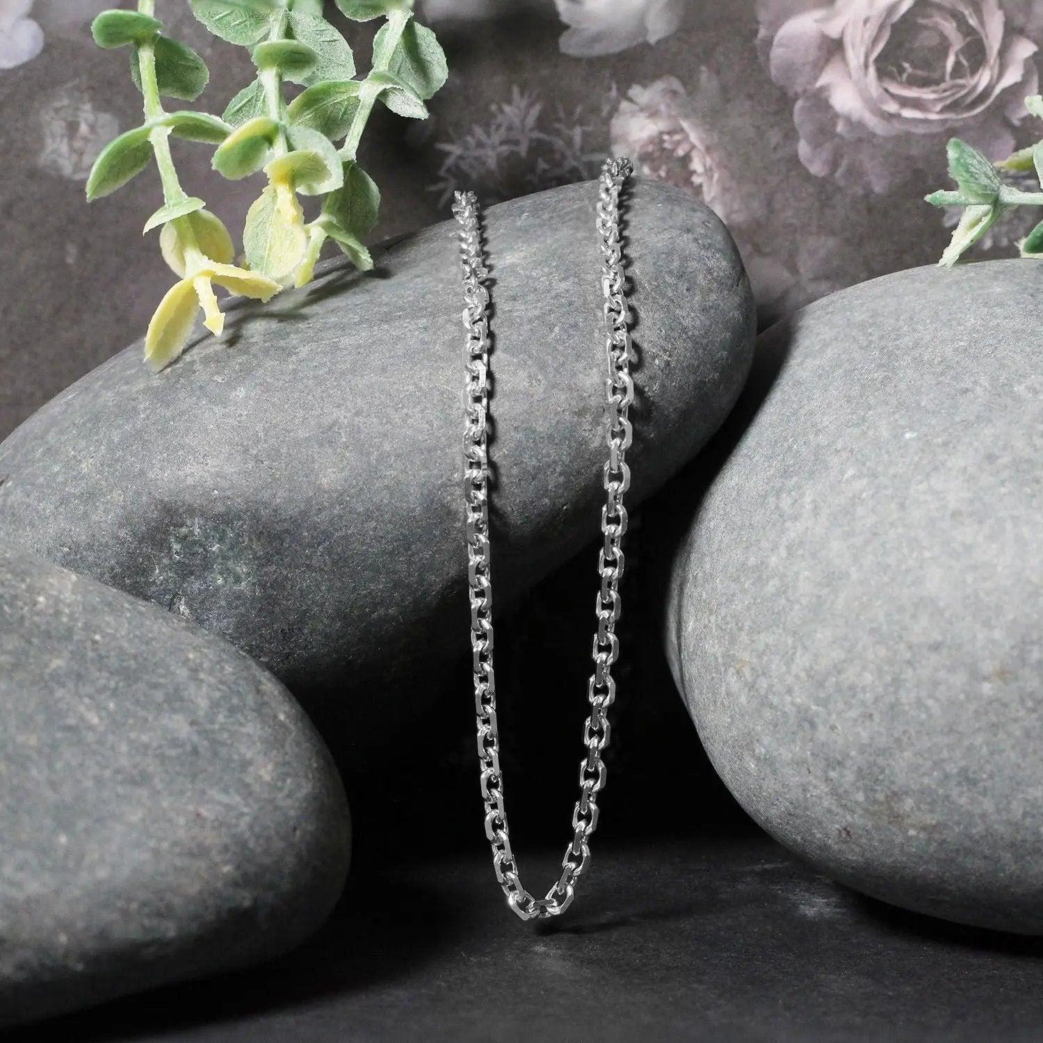 14k white gold diamond-cut cable link chain necklace 2.90 mm by Bids.com on Tampa Home & Garden Store