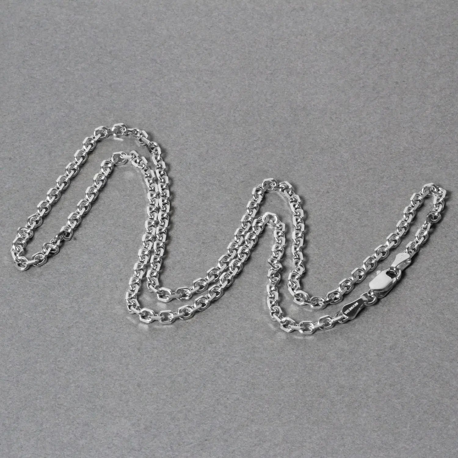 14k white gold diamond-cut cable link chain necklace 2.90 mm, three chains displayed on Tampa Home & Garden Store