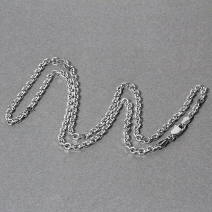14k white gold diamond-cut cable link chain necklace 2.90 mm, three chains displayed on Tampa Home & Garden Store