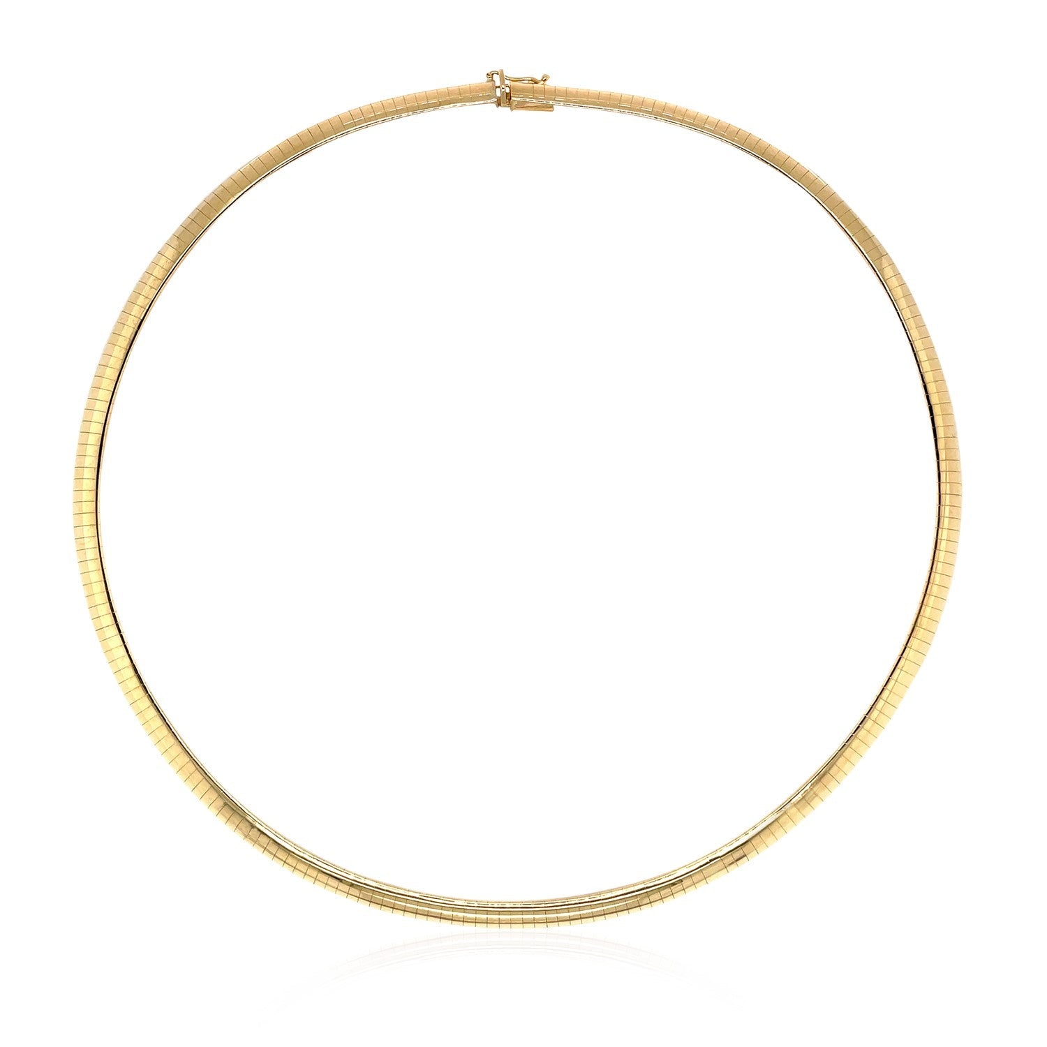 14k yellow gold omega-style chain necklace, 6 mm width, classic flat-link design on Tampa Home & Garden Store