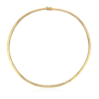 14k yellow gold omega-style chain necklace, 6 mm width, classic flat-link design on Tampa Home & Garden Store