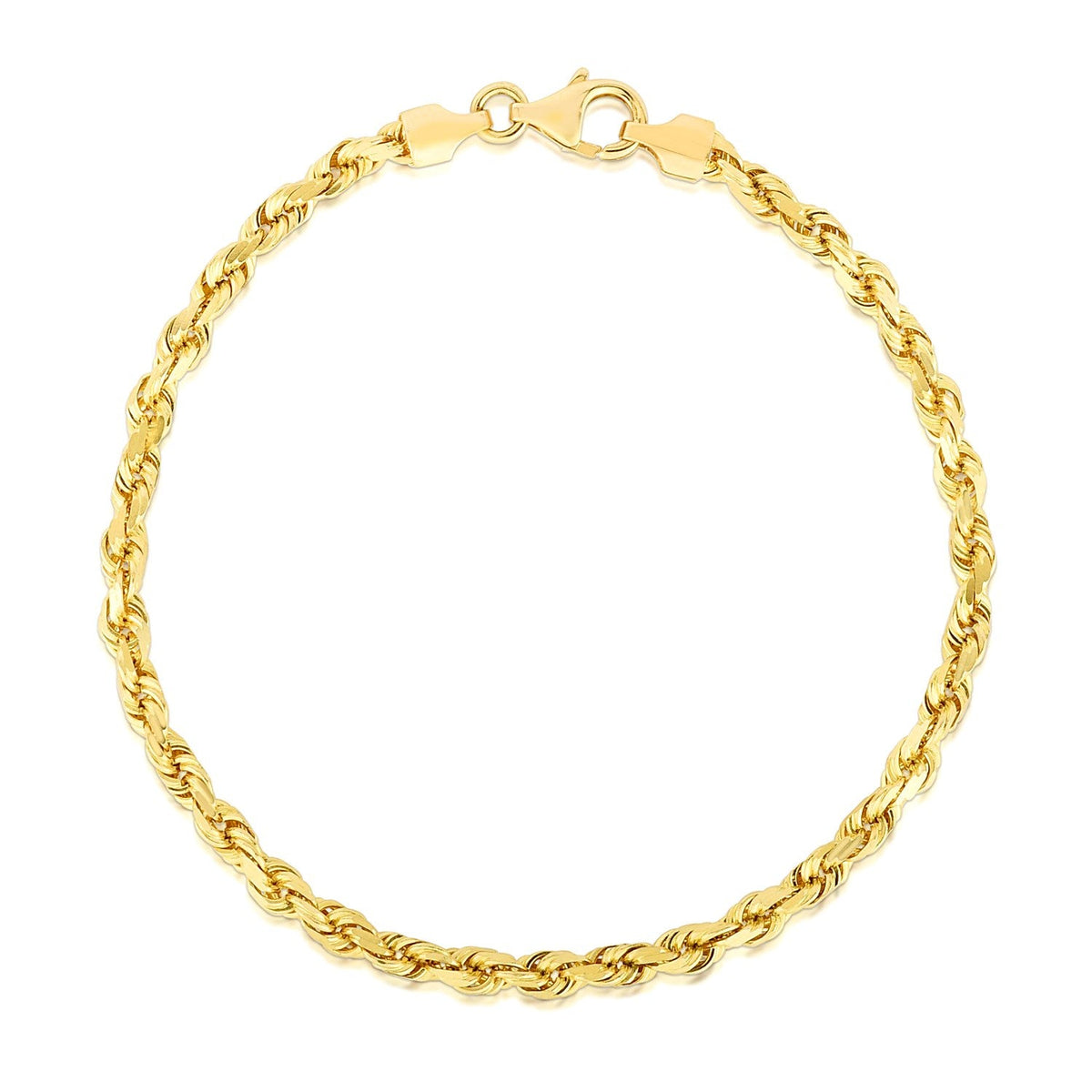 Bracelet 14k yellow gold solid diamond-cut rope 4.0mm Bids.com on Tampa Home & Garden Store