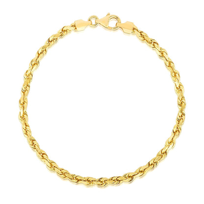 Bracelet 14k yellow gold solid diamond-cut rope 4.0mm Bids.com on Tampa Home & Garden Store
