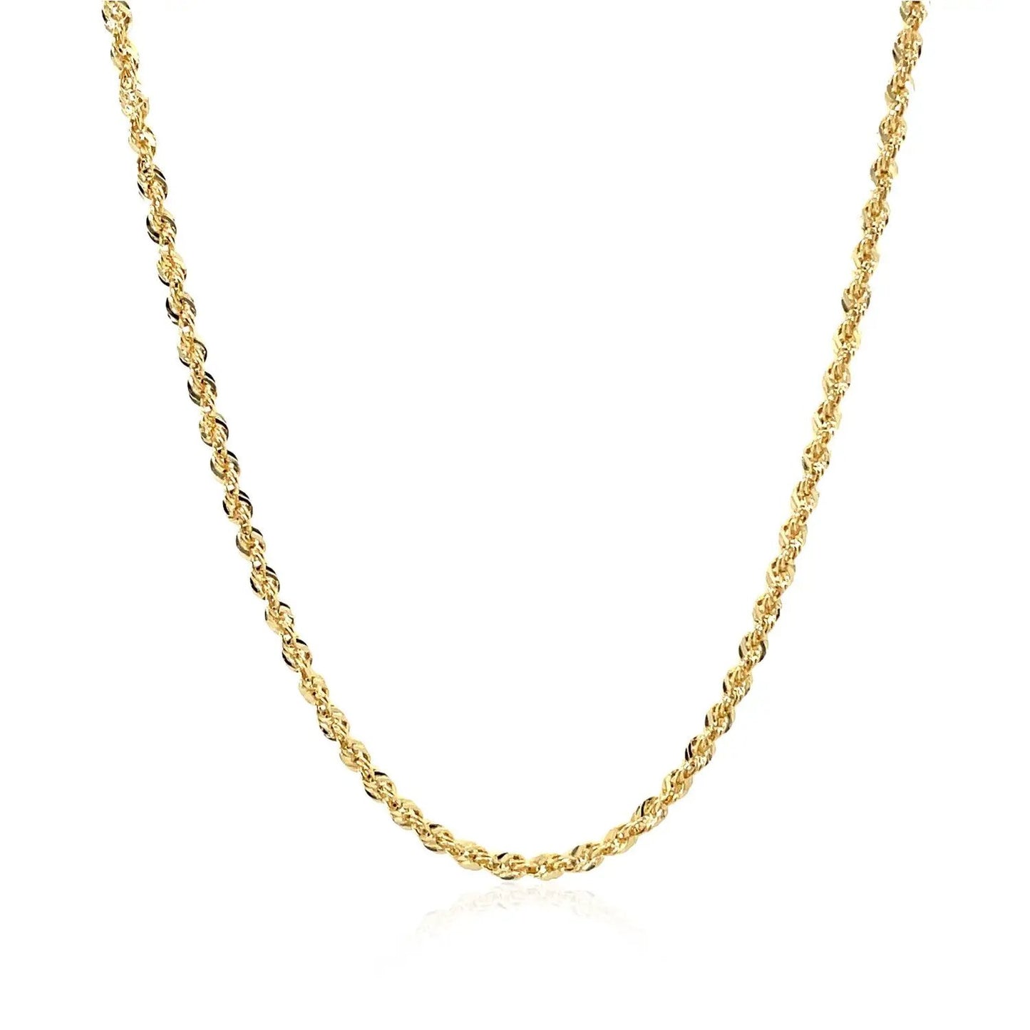 Necklace 10K yellow gold hollow diamond-cut rope chain 2.00 mm by Bids.com on Tampa Home & Garden Store