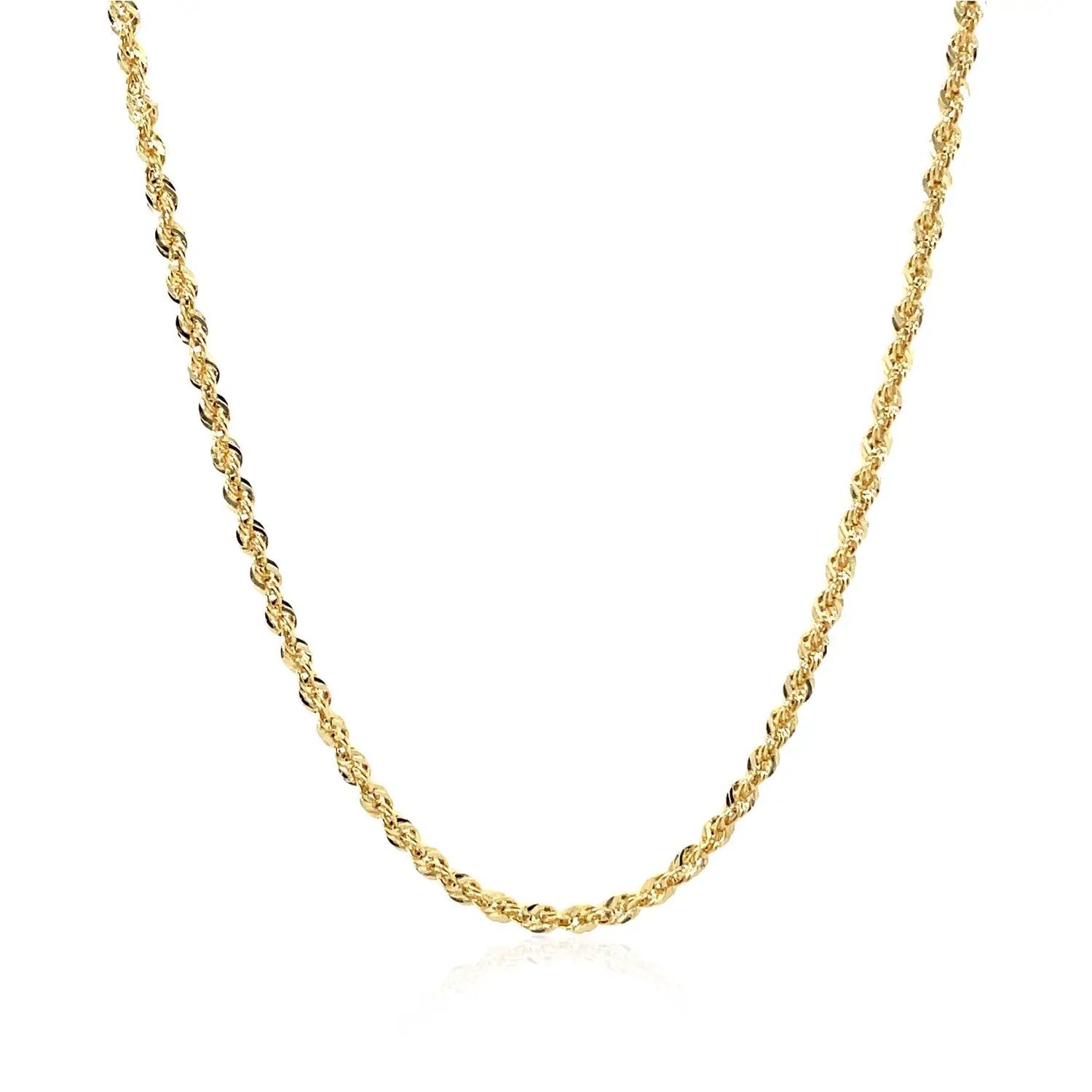 Necklace 10K yellow gold hollow diamond-cut rope chain 2.00 mm by Bids.com on Tampa Home & Garden Store