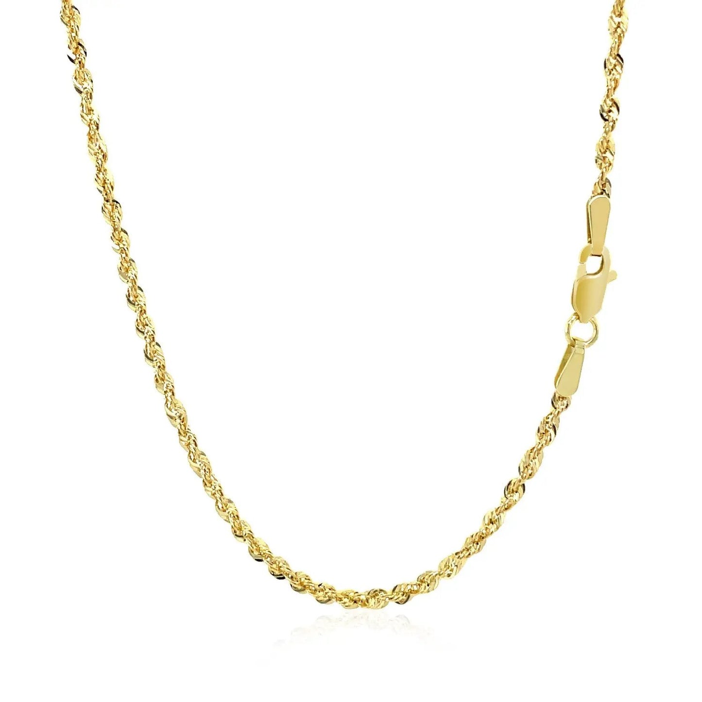 10K yellow gold hollow diamond-cut rope chain necklace 2.00 mm by Bids.com on Tampa Home & Garden Store