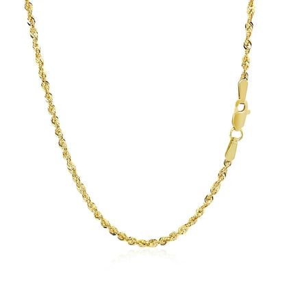 10K yellow gold hollow diamond-cut rope chain necklace 2.00 mm by Bids.com on Tampa Home & Garden Store