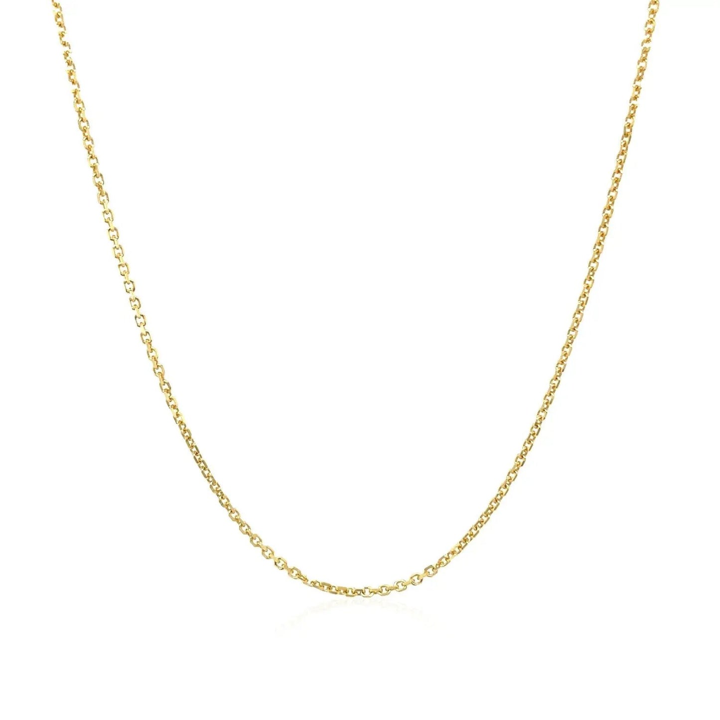 10k yellow gold cable chain necklace, 1.1mm slim links, polished finish on Tampa Home & Garden Store