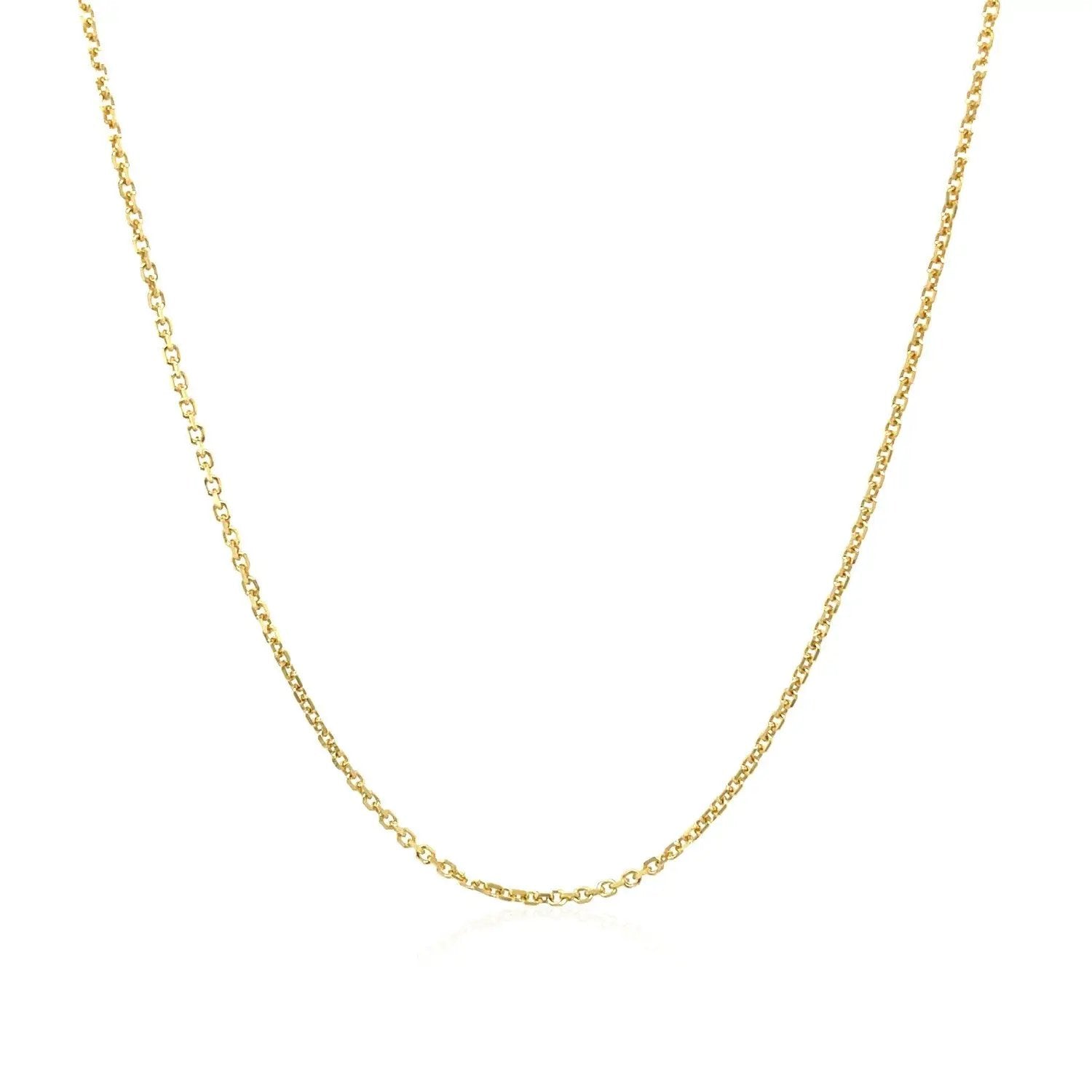 10k yellow gold cable chain necklace, 1.1mm slim links, polished finish on Tampa Home & Garden Store