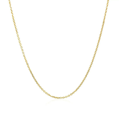 10k yellow gold cable chain necklace, 1.1mm slim links, polished finish on Tampa Home & Garden Store