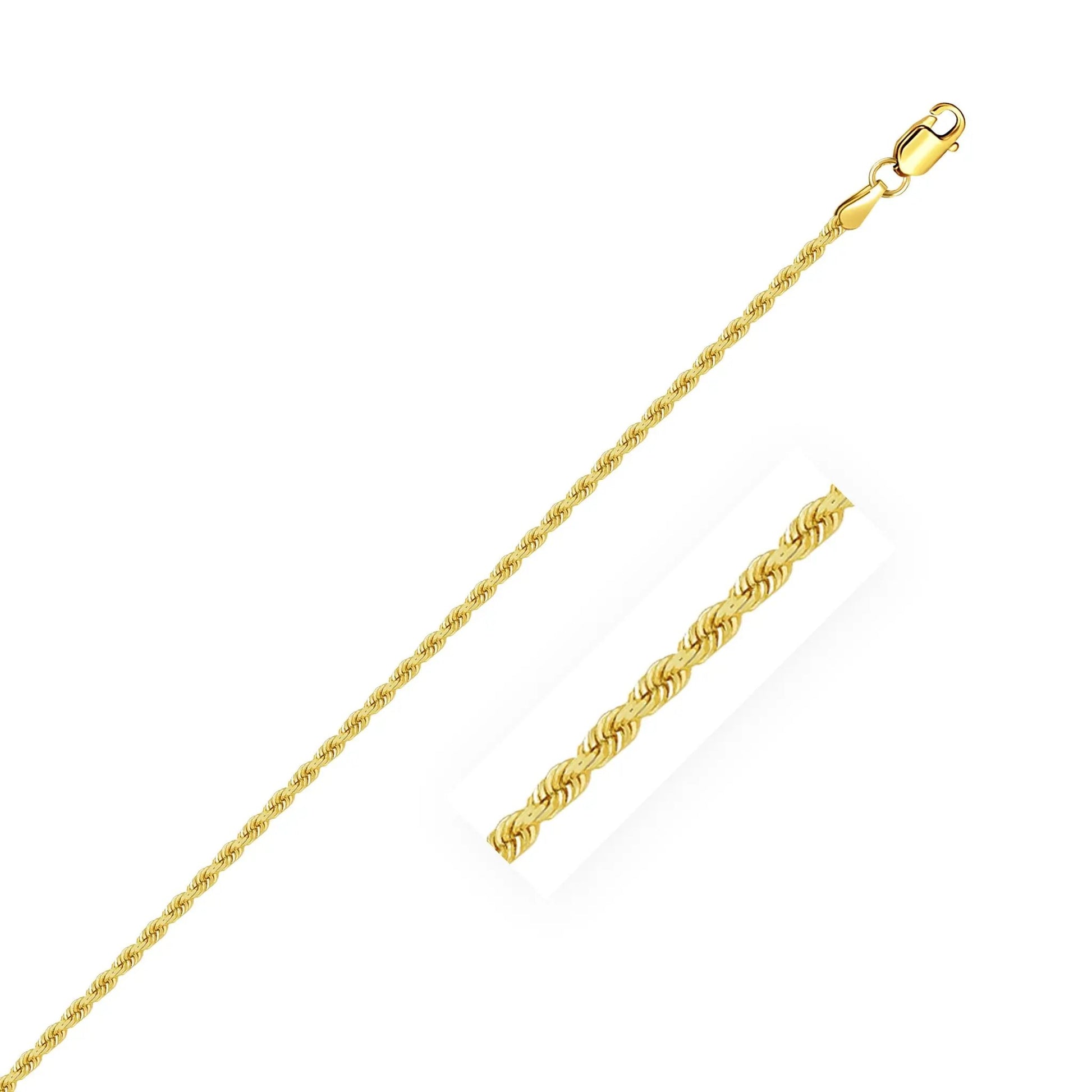 2.0mm 14k yellow gold solid rope chain necklace by Bids.com on Tampa Home & Garden Store