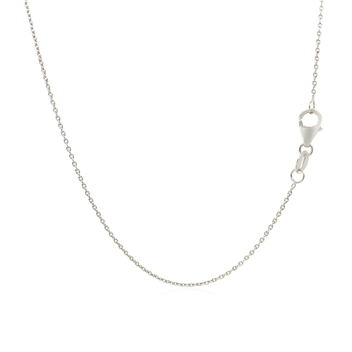 14k white gold oval cable link necklace, 0.97mm chain, by Bids.com on Tampa Home & Garden Store