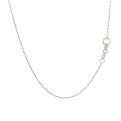 14k white gold oval cable link necklace, 0.97mm chain, by Bids.com on Tampa Home & Garden Store