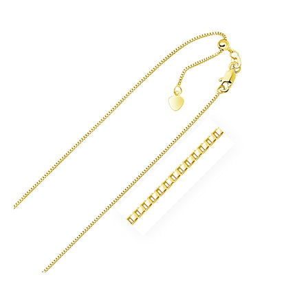 14k yellow gold adjustable box chain necklace 0.85mm heart charm by Bids.com on Tampa Home & Garden Store