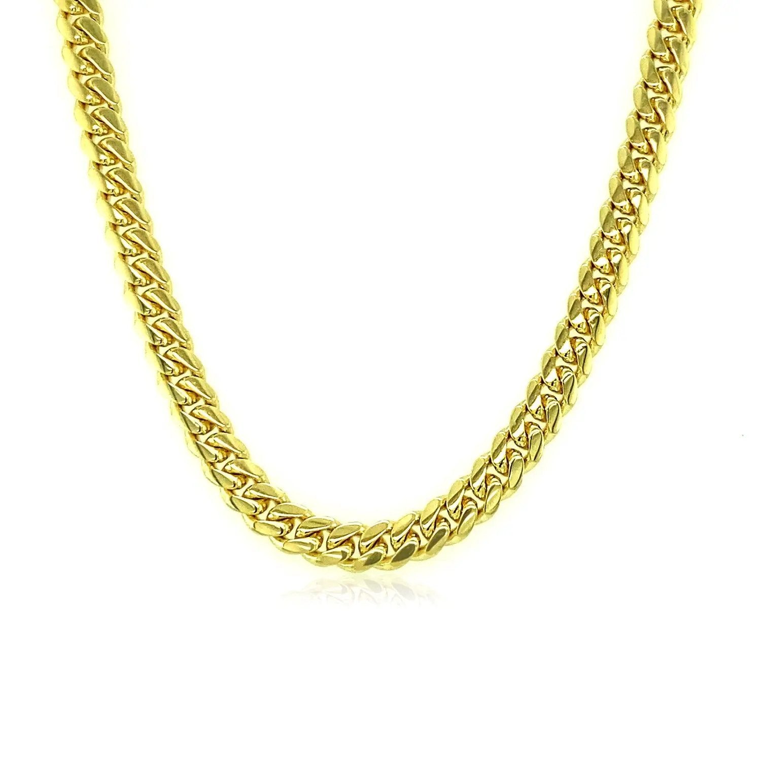 4.0mm 14k yellow gold classic solid Miami Cuban chain necklace on Tampa Home & Garden Store