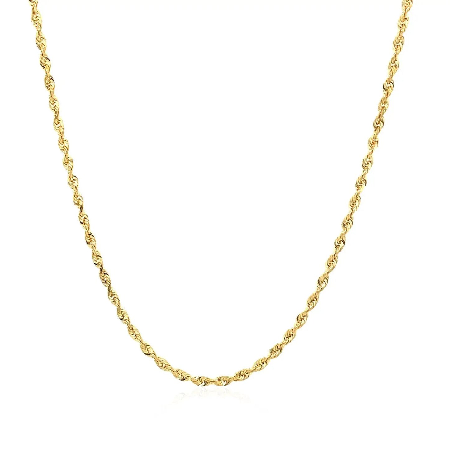 14k yellow gold solid diamond-cut rope chain necklace 1.60 mm on Tampa Home & Garden Store