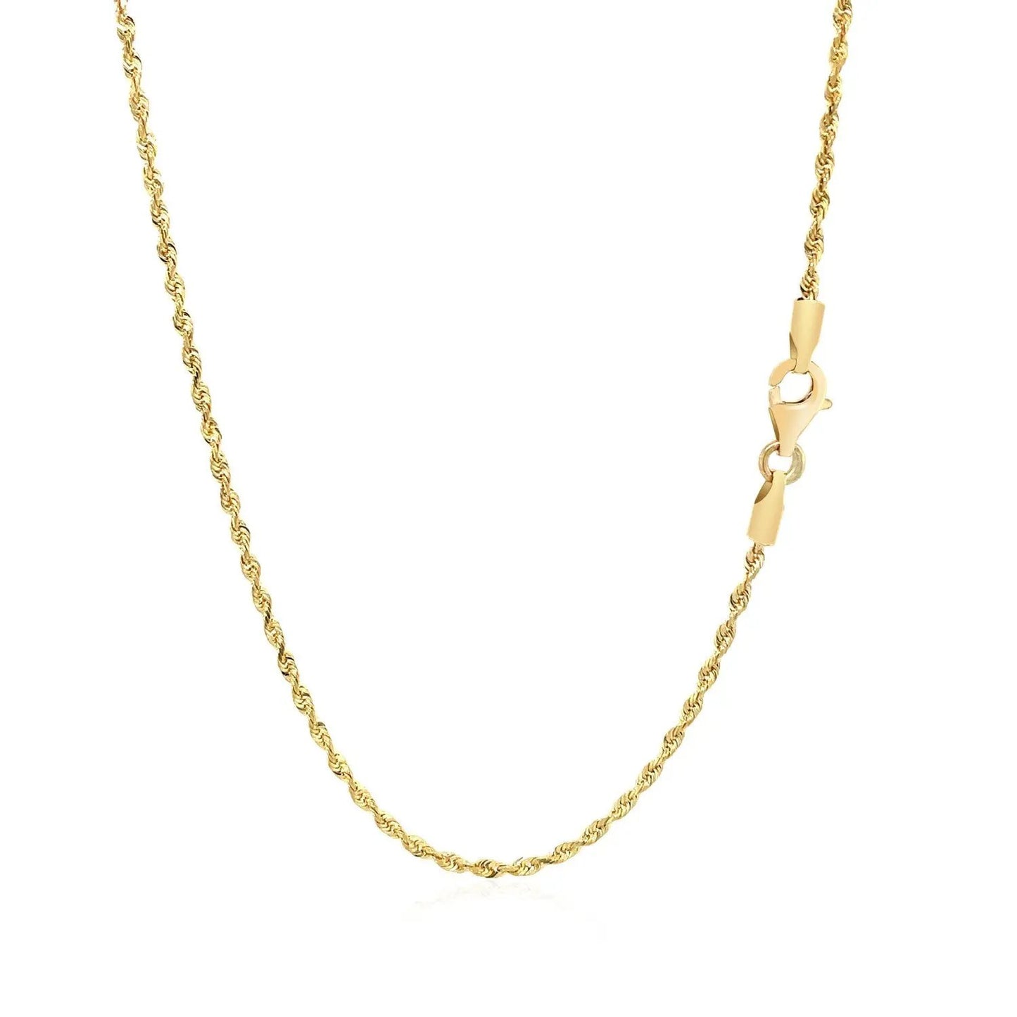 14k yellow gold solid diamond-cut rope chain necklace with lobster clasp by Bids.com on Tampa Home & Garden Store