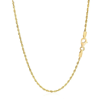 14k yellow gold solid diamond-cut rope chain necklace with lobster clasp by Bids.com on Tampa Home & Garden Store