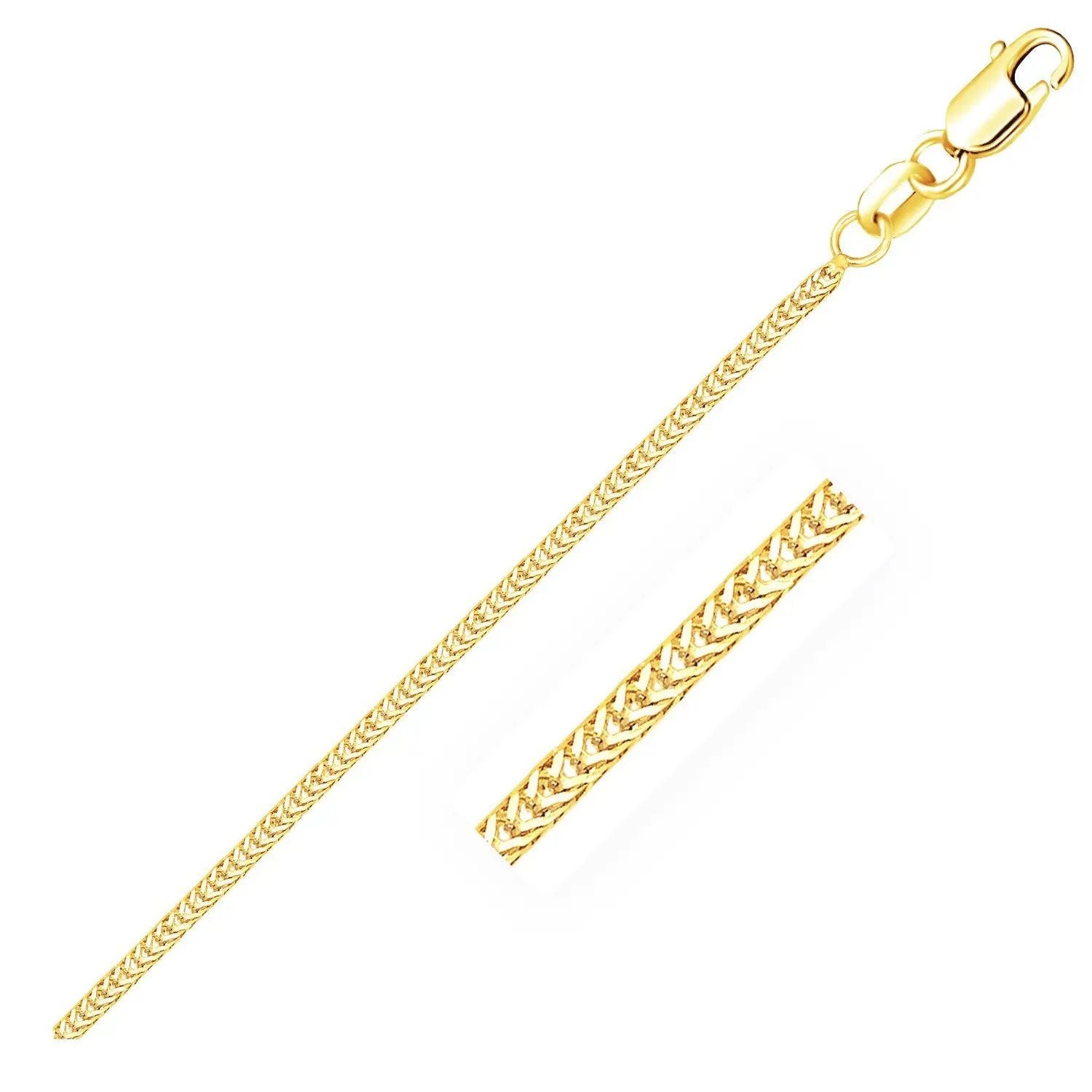 14k yellow gold foxtail chain necklace 1.0mm width, lobster clasp on Tampa Home & Garden Store
