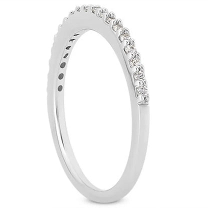 14k white gold diamond wedding ring band with micro prong setting, slim profile by Bids.com on Tampa Home & Garden Store