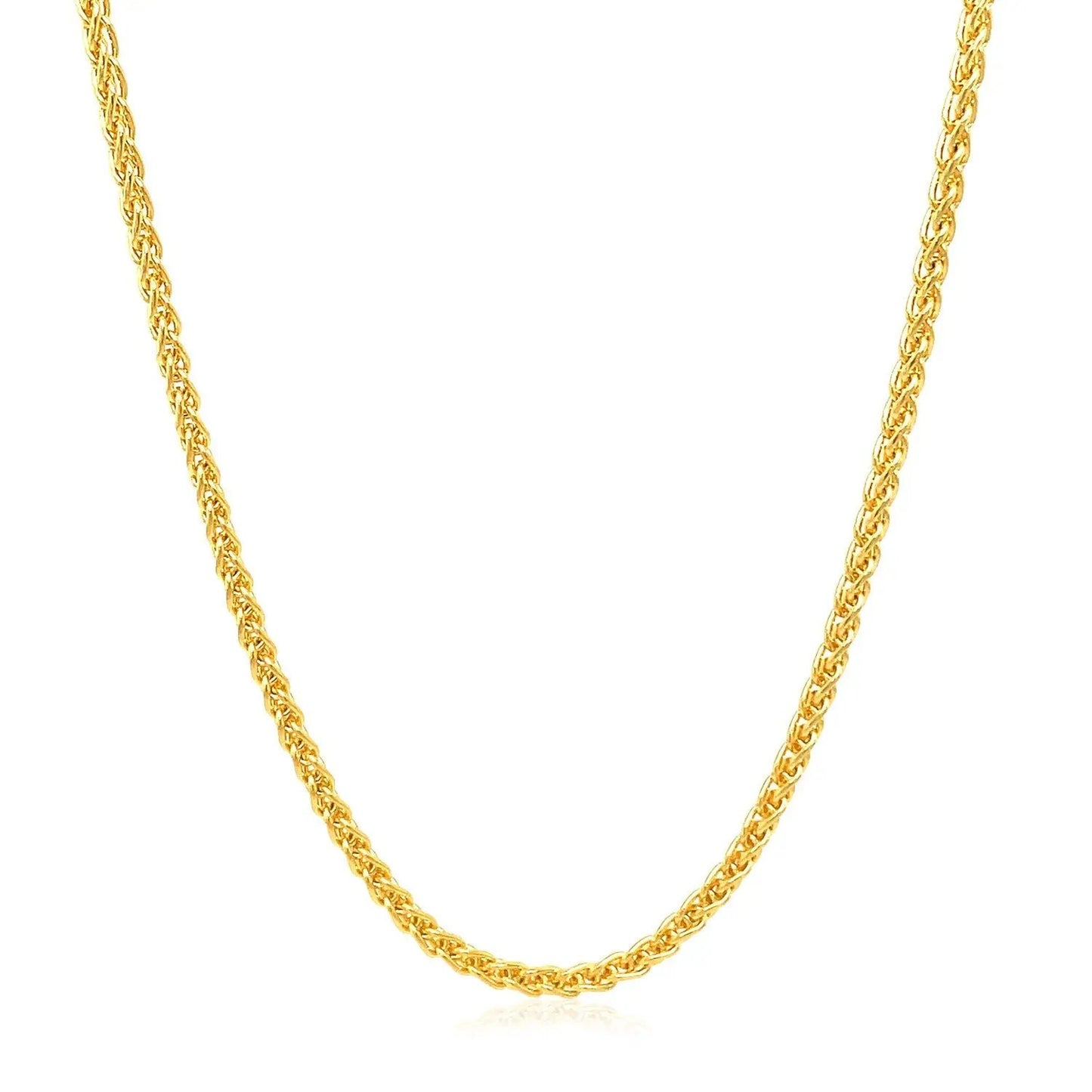 2.1mm 14k yellow gold round wheat chain necklace by Bids.com on Tampa Home & Garden Store