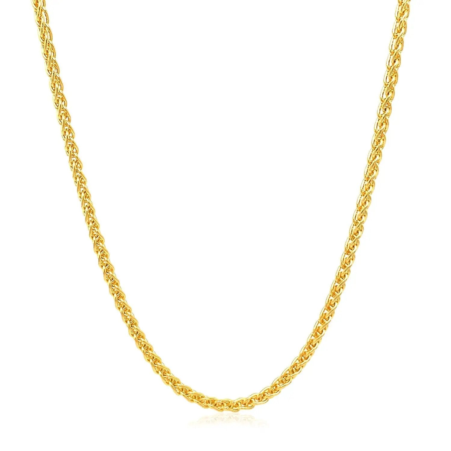 2.1mm 14k yellow gold round wheat chain necklace by Bids.com on Tampa Home & Garden Store