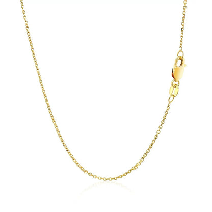 14k yellow gold diamond-cut cable link necklace 1.1mm Bids.com with lobster clasp on Tampa Home & Garden Store