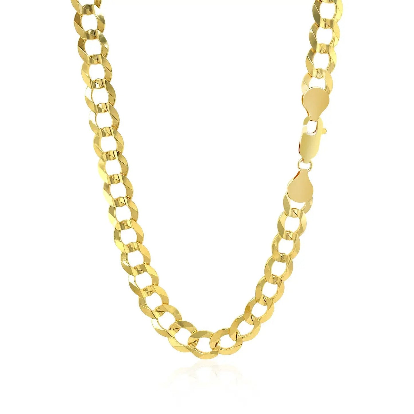 7.0mm 14k yellow gold solid curb chain necklace by Bids.com on Tampa Home & Garden Store