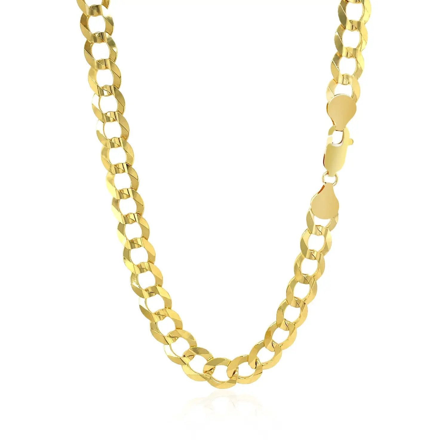 7.0mm 14k yellow gold solid curb chain necklace by Bids.com on Tampa Home & Garden Store