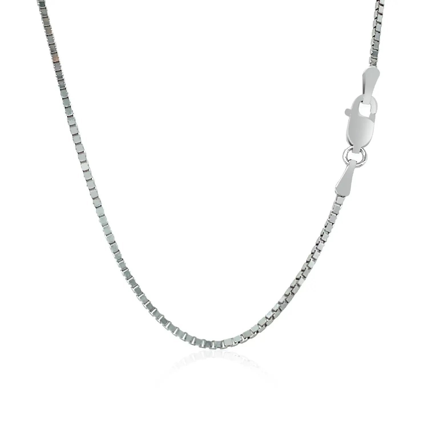 14k white gold classic box chain necklace 1.1mm with lobster clasp, Bids.com on Tampa Home & Garden Store