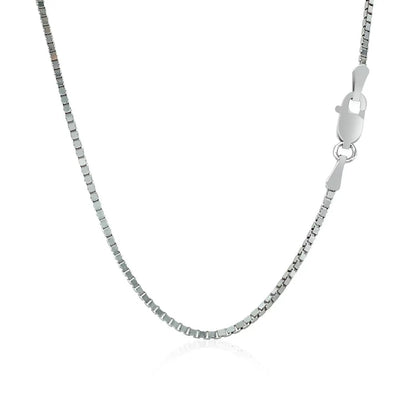 14k white gold classic box chain necklace 1.1mm with lobster clasp, Bids.com on Tampa Home & Garden Store