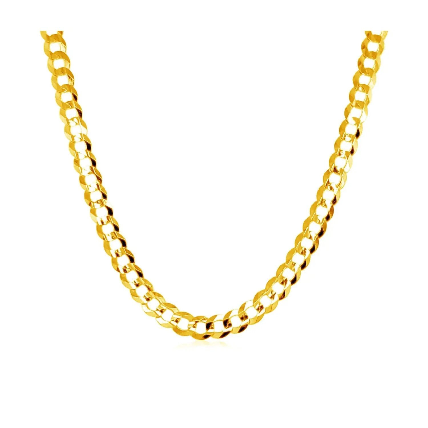 3.2mm 10k Yellow Gold Curb Chain necklace, polished Cuban links by Bids.com on Tampa Home & Garden Store