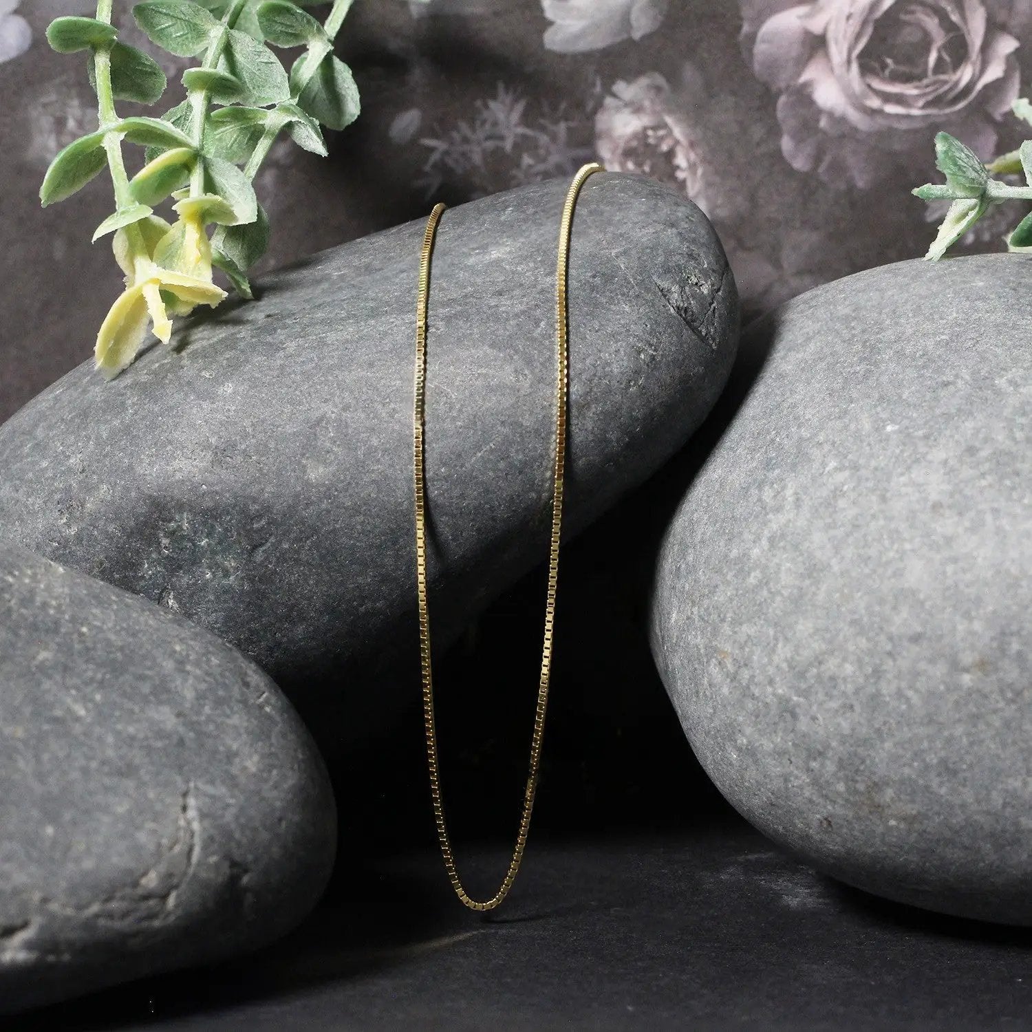 Necklace 14k yellow gold box chain 0.8mm by Bids.com on Tampa Home & Garden Store