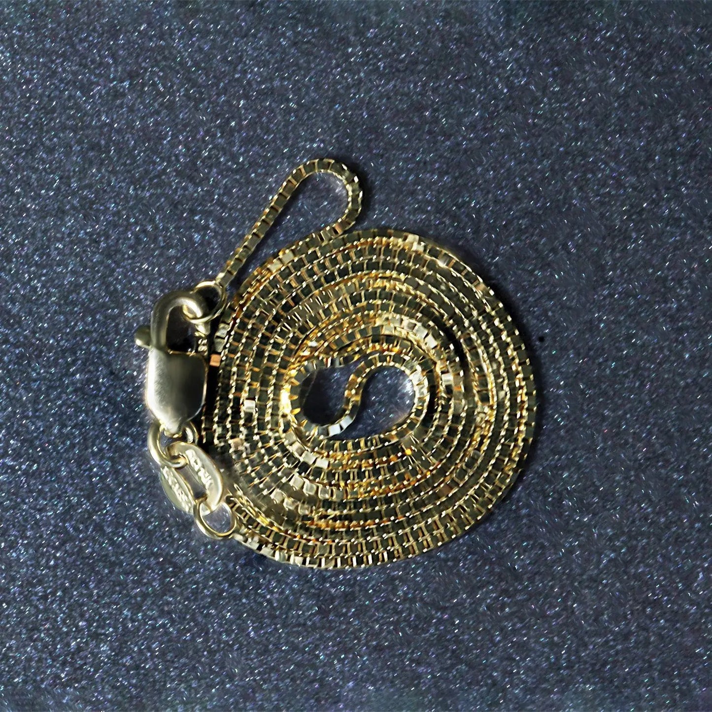 14k yellow gold box chain necklace 0.8mm with circular spiral pendant by Bids.com on Tampa Home & Garden Store