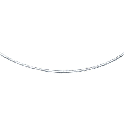 14k white gold classic omega-style chain necklace, 2 mm, Bids.com on Tampa Home & Garden Store