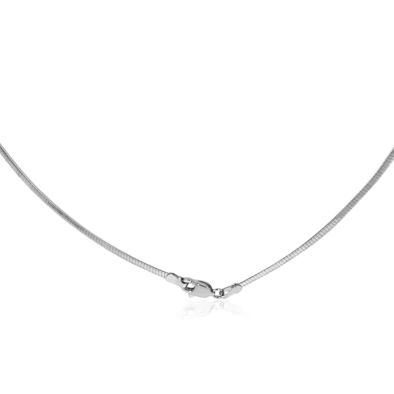 14k white gold Omega style chain necklace, 2 mm by Bids.com on Tampa Home & Garden Store
