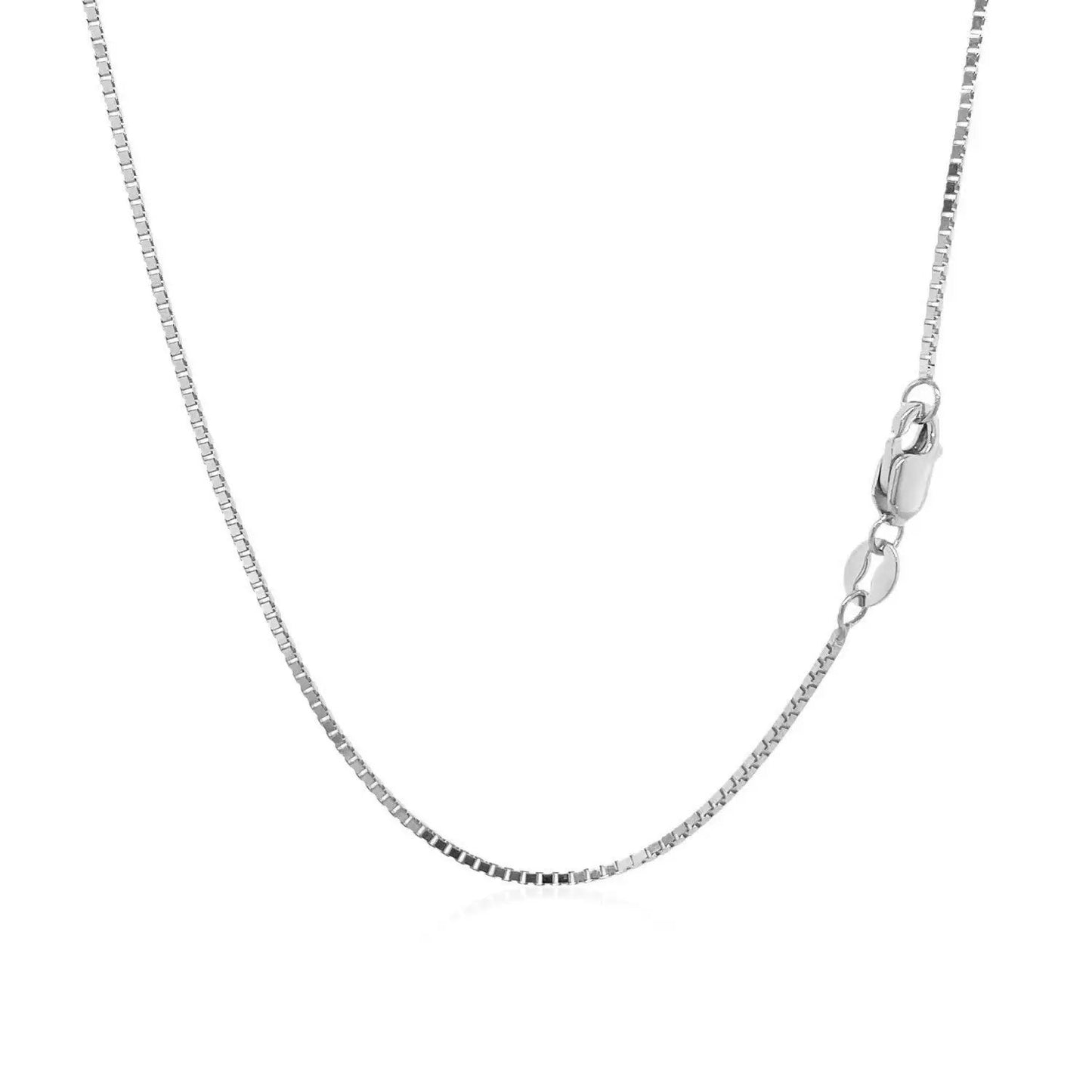 14k White Gold Classic Box Chain Necklace 1.0mm with lobster clasp, Bids.com on Tampa Home & Garden Store